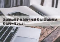 区块链公司的概念股有哪些龙头[区块链概念龙头股一览2019]